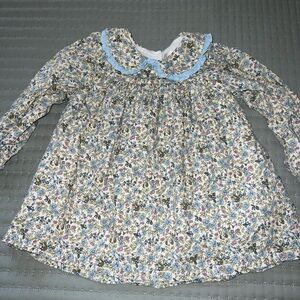 Cecil And Lou Size 5 Girls green Blue Floral Long Sleeve Dress